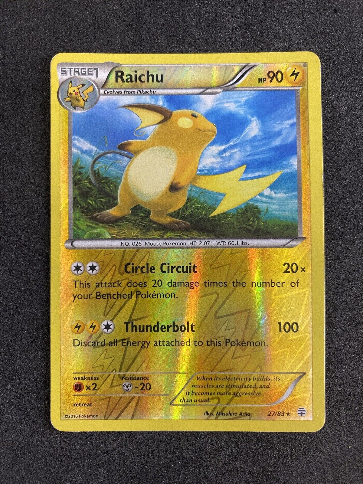 Pokemon Raichu 27/83 Generations Reverse Holo Rare LP