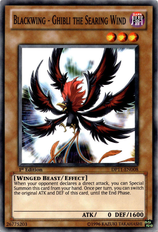 Yugioh Blackwing - Ghibli The Searing Wind DP11-EN008 Common 1st Edition LP