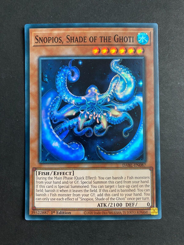 Yugioh Snopios, Shade of the Ghoti DABL-EN087 Super Rare 1st Edition NM