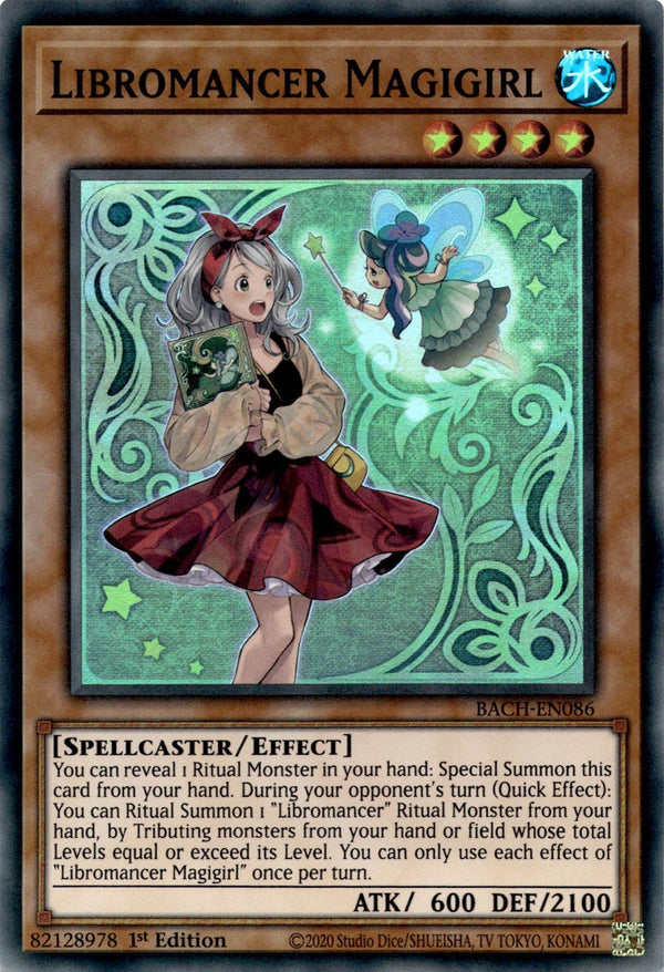 Yugioh Libromancer Magigirl BACH-EN086 Super Rare 1st Edition NM