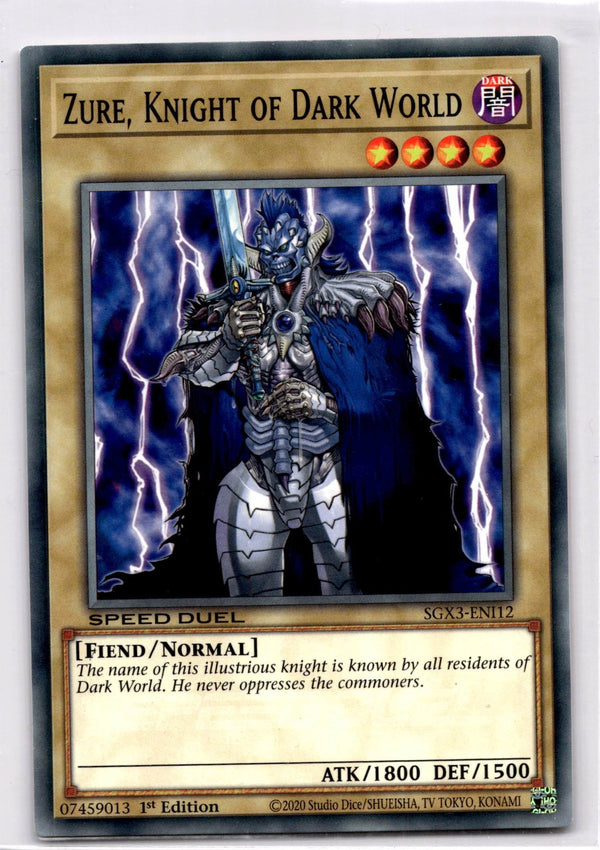 Yugioh Zure, Knight of Dark World SGX3-ENI12 Speed Duel Common 1st Edition NM