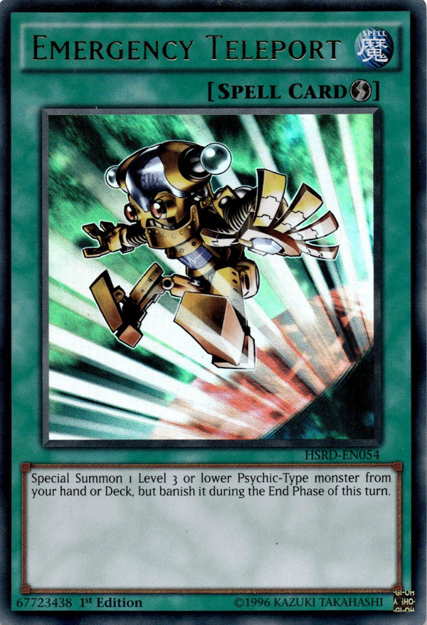 Yugioh Emergency Teleport HSRD-EN054 Ultra Rare 1st Edition LP