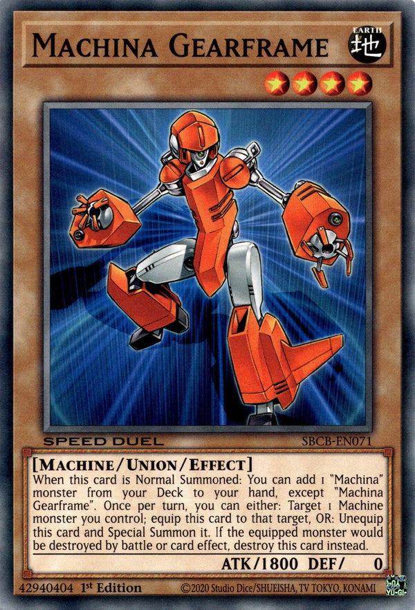 Yugioh Machina Gearframe SBCB-EN071 Speed Duel Common 1st Edition NM