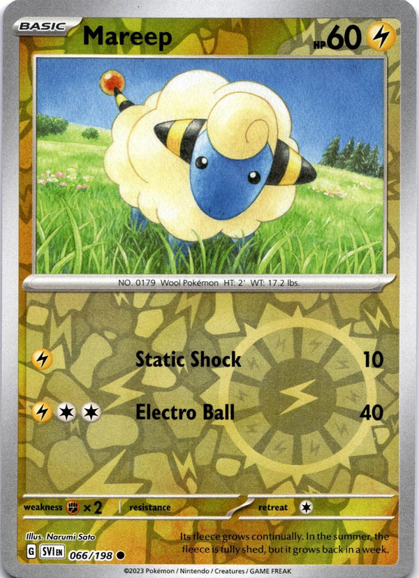 Pokemon Mareep 066/198 Scarlet Violet Base Reverse Holo NM