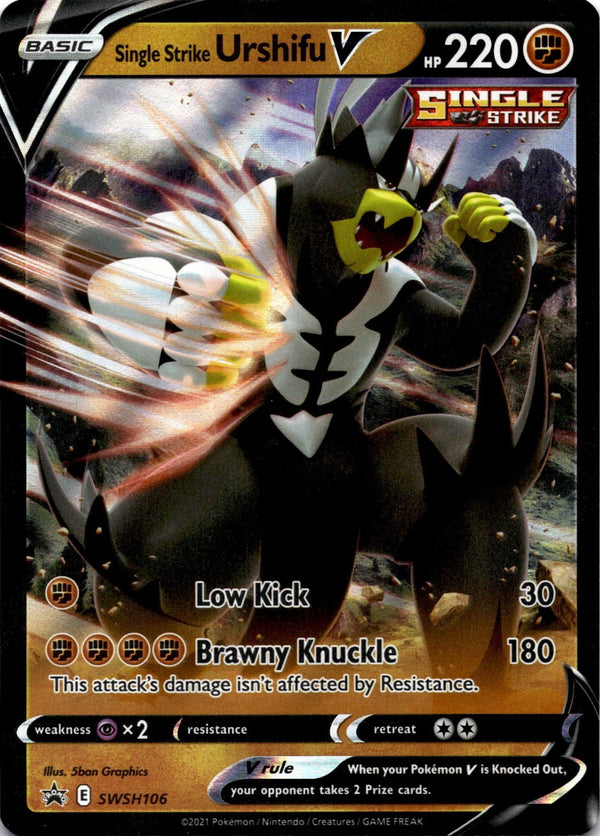 Pokemon Single Strike Urshifu V swsh106 Black Star Promos Full Art Holo NM