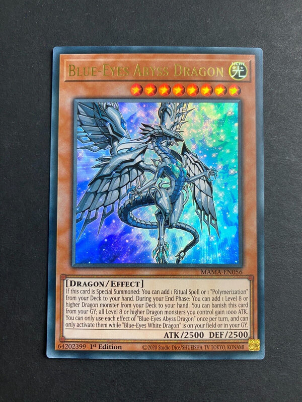 Yugioh Blue-Eyes Abyss Dragon MAMA-EN056 Ultra Rare 1st Edition NM