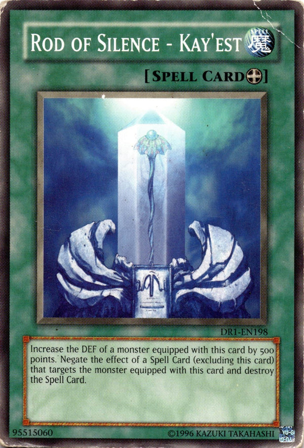 Yugioh Rod of Silence - Kay'est DR1-EN198 Common Unlimited Edition DAMAGED