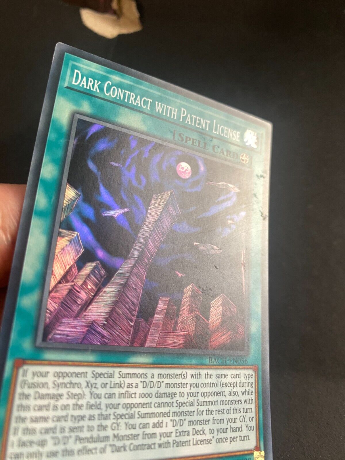 Yugioh Dark Contract with Patent License BACH-EN056 Super Rare 1st Edition MP/LP