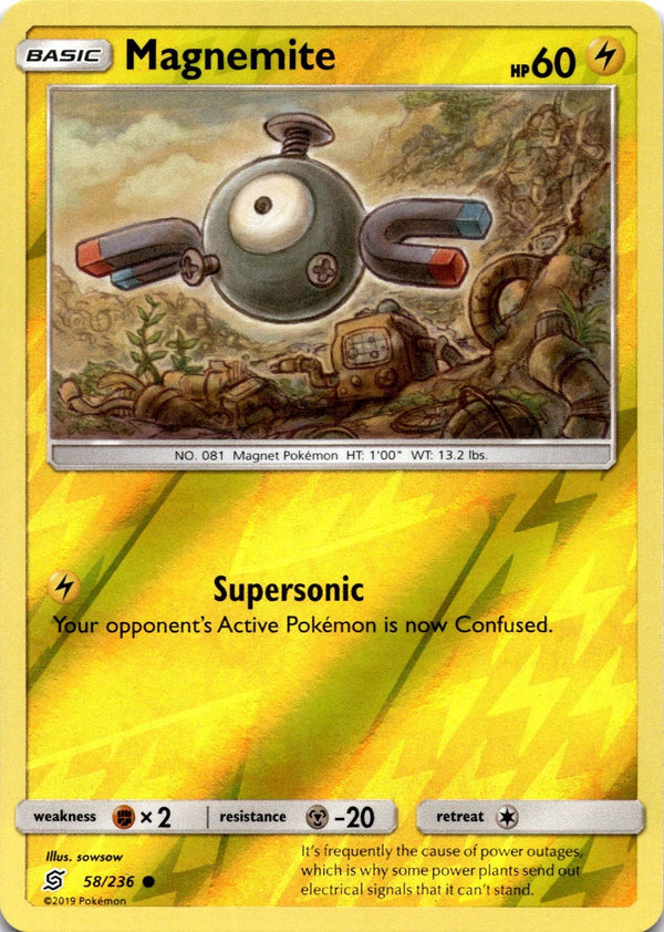 Pokemon Magnemite 58/236 Unified Minds Reverse Holo NM