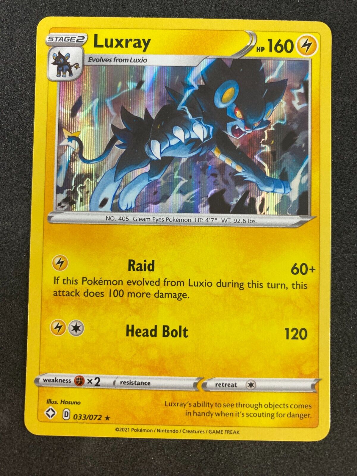 Pokemon Luxray 033/072 Shining Fates Holo NM