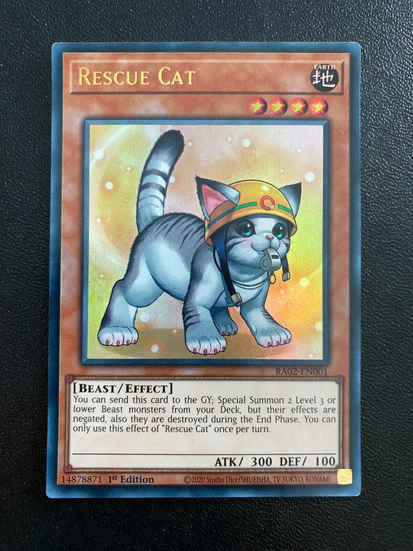 Yugioh Rescue Cat RA02-EN001 Ultra Rare 1st Edition NM ALTERNATIVE ART