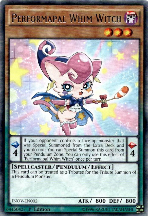Yugioh Performapal Whim Witch INOV-EN002 Rare 1st Edition VLP/NM