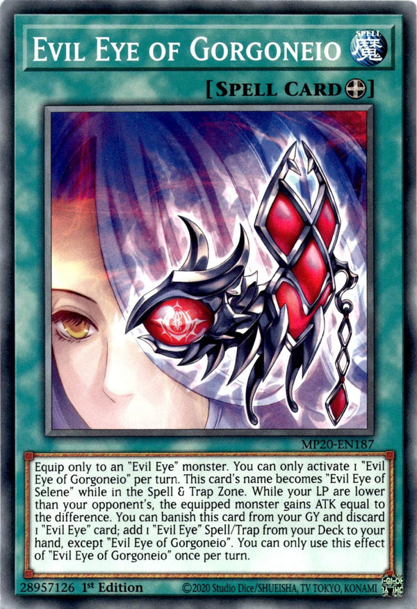Yugioh Evil Eye of Gorgoneio MP20-EN187 Common 1st Edition VLP/NM