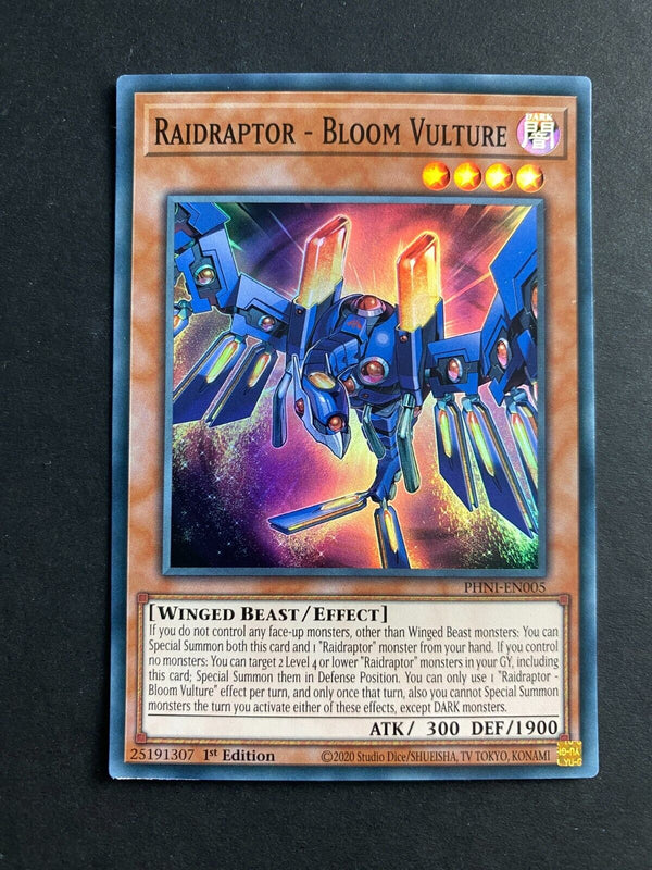 Yugioh Raidraptor - Bloom Vulture PHNI-EN005 Super Rare 1st Edition NM