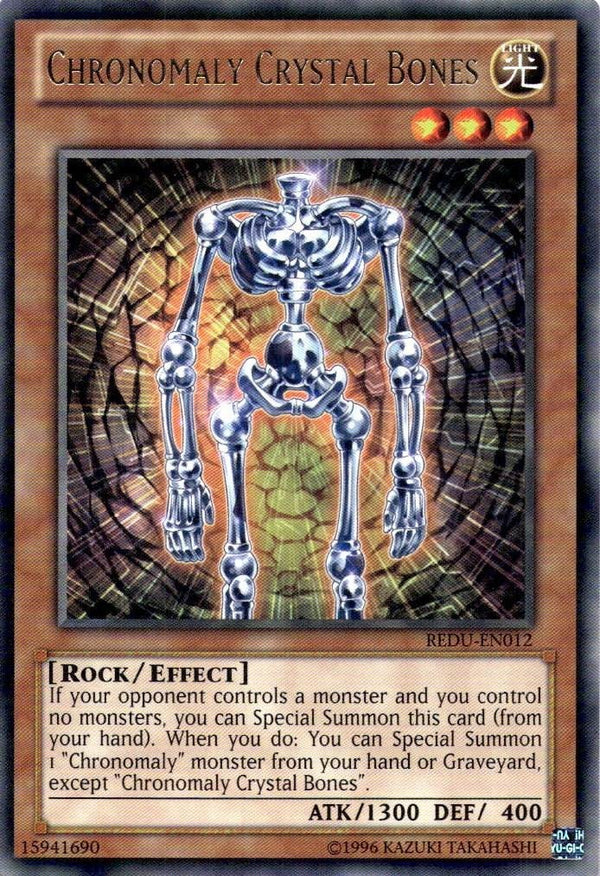 Yugioh Chronomaly Crystal Bones REDU-EN012 Rare Unlimited Edition NM