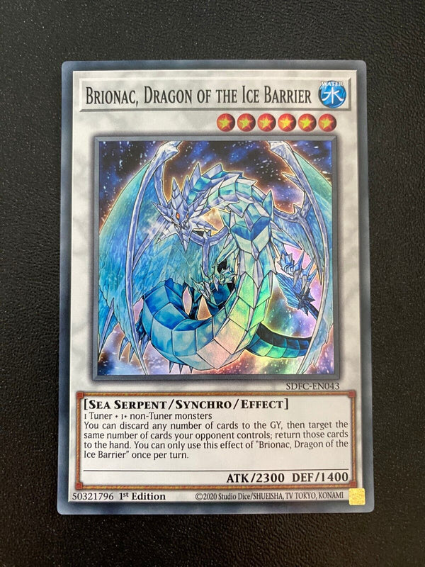 Yugioh Brionac, Dragon of the Ice Barrier SDFC-EN043 Super Rare 1st Edition NM