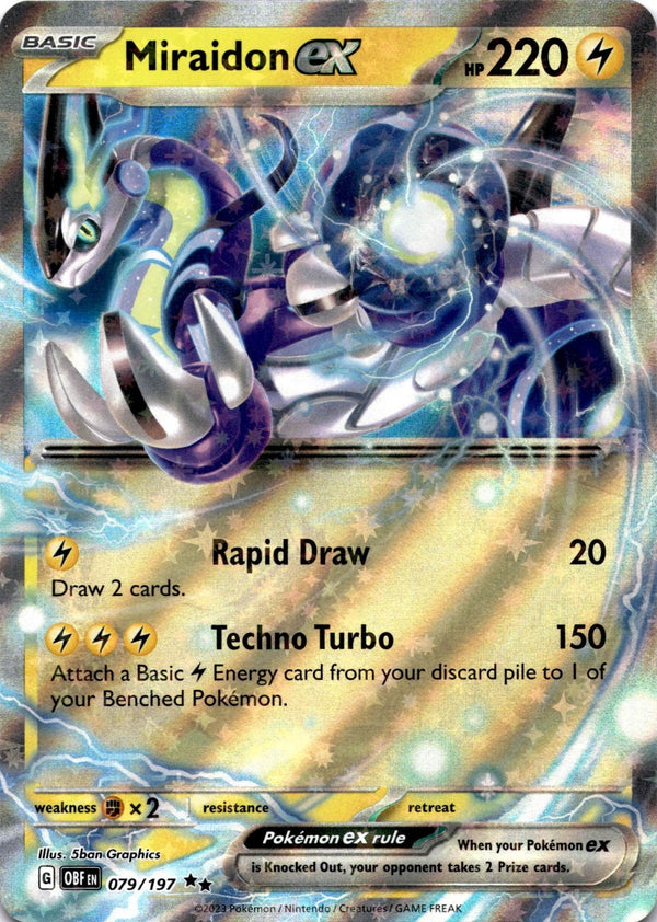 Pokemon Miraidon ex 079/197 Obsidian Flames Full Art Holo NM