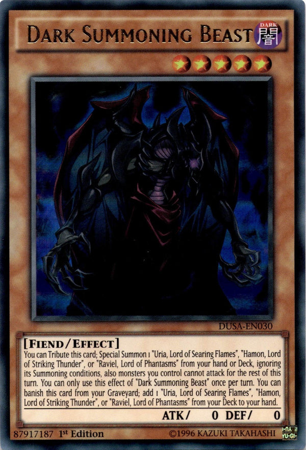 Yugioh Dark Summoning Beast DUSA-EN030 Ultra Rare 1st Edition NM