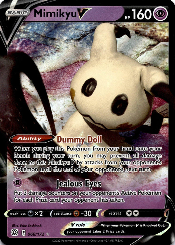 Pokemon Mimikyu V 068/172 Brilliant Stars Full Art Holo NM
