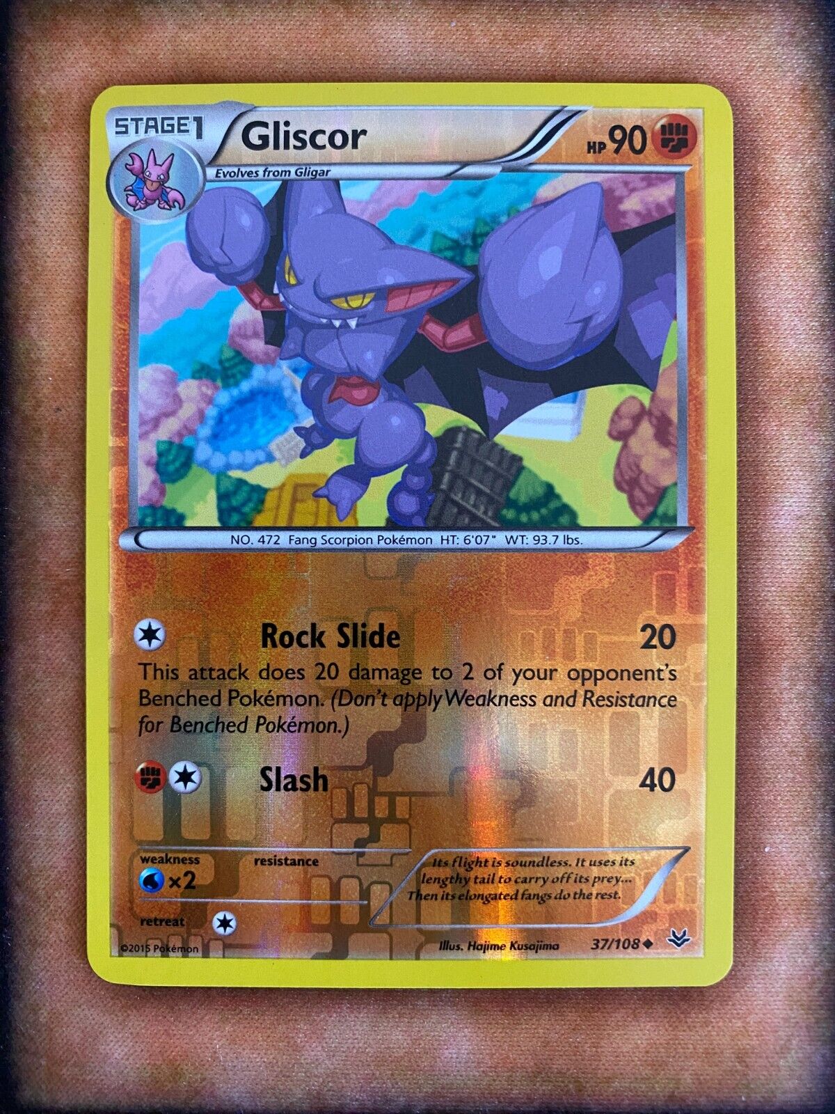 Pokemon Gliscor 37/108 Roaring Skies Reverse Holo VLP