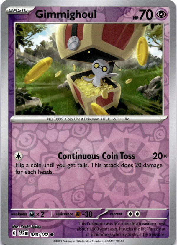 Pokemon Gimmighoul 088/182 Paradox Rift Reverse Holo NM