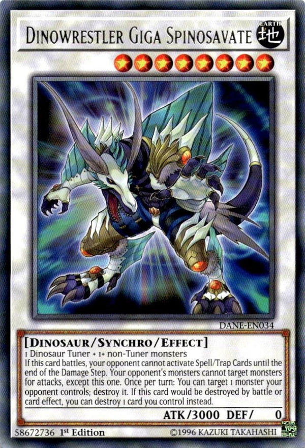 Yugioh Dinowrestler Giga Spinosavate DANE-EN034 Rare 1st Edition NM