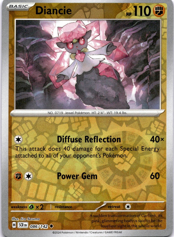 Pokemon Diancie 086/142 Stellar Crown Reverse Holo NM
