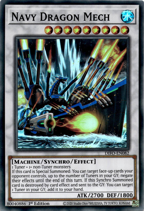 Yugioh Navy Dragon Mech DIFO-EN082 Super Rare 1st Edition NM