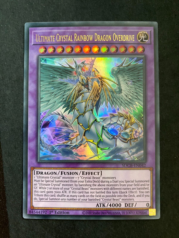 Yugioh Ultimate Crystal Rainbow Dragon Overdrive SDCB-EN042 Ultra Rare 1st Ed NM