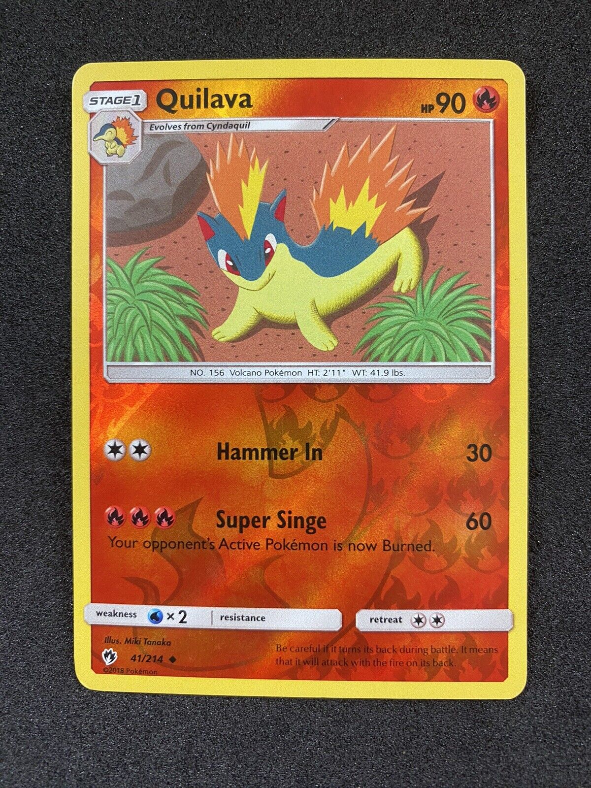 Pokemon Quilava 41/214 Reverse Holo Lost Thunder LP