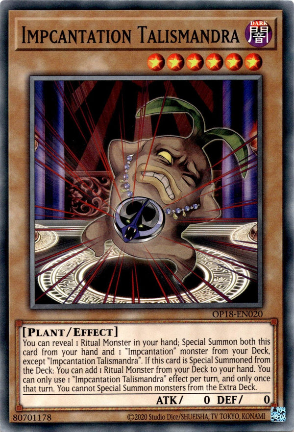 Yugioh Impcantation Talismandra OP18-EN020 Common Unlimited Edition NM