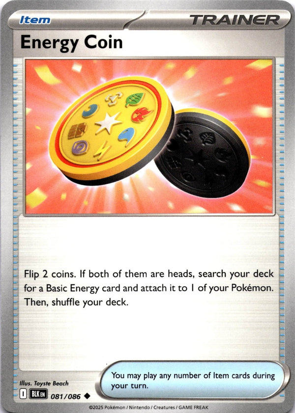 Pokemon Energy Coin 081/086 Black Bolt Non Holo NM