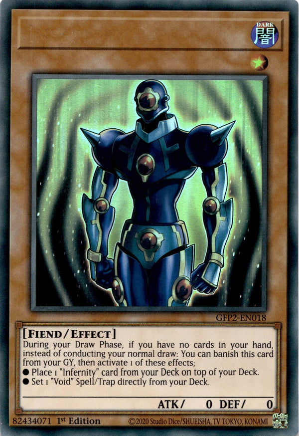 Yugioh Infernity Pawn GFP2-EN018 Ultra Rare No Name Indent Misprint 1st Ed NM