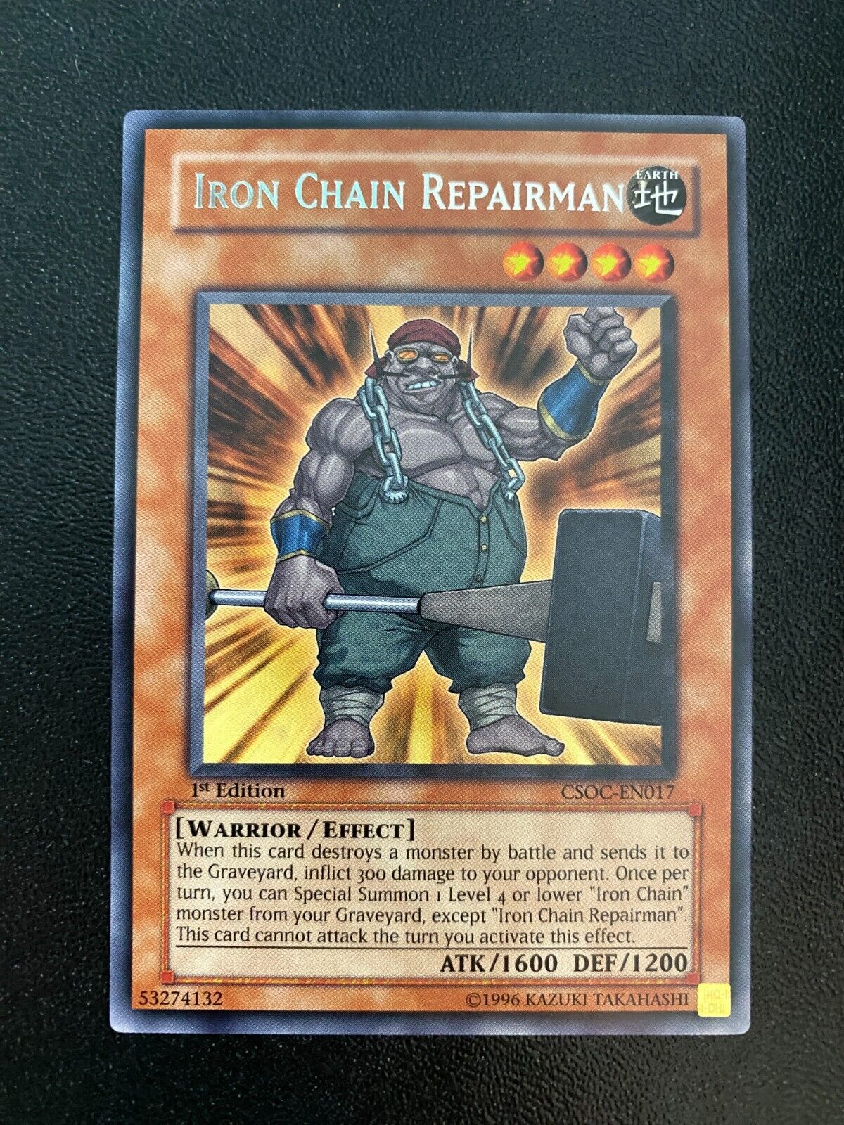 Yugioh Iron Chain Repairman CSOC-EN017 Rare 1st Edition VLP/NM