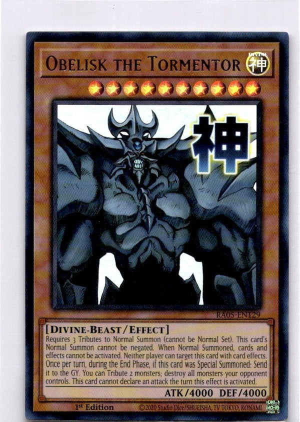 Yugioh Obelisk the Tormentor RA05-EN129 NA Print Ultra Rare 1st Edition NM