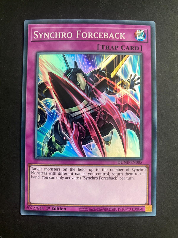 Yugioh Synchro Forceback DUNE-EN085 Super Rare 1st Edition NM