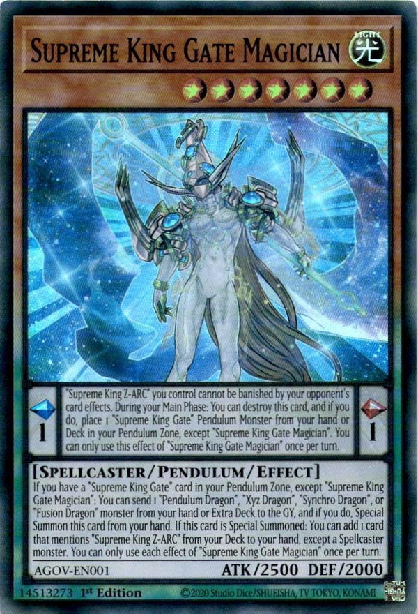 Yugioh Supreme King Gate Magician AGOV-EN001 Super Rare 1st Edition NM