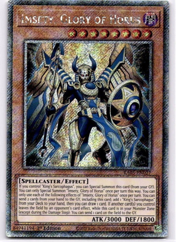 Yugioh Imsety, Glory of Horus RA05-EN027 Platinum Secret Rare 1st Edition NM