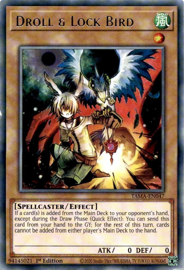 Yugioh Droll & Lock Bird TAMA-EN047 Rare 1st Edition MP