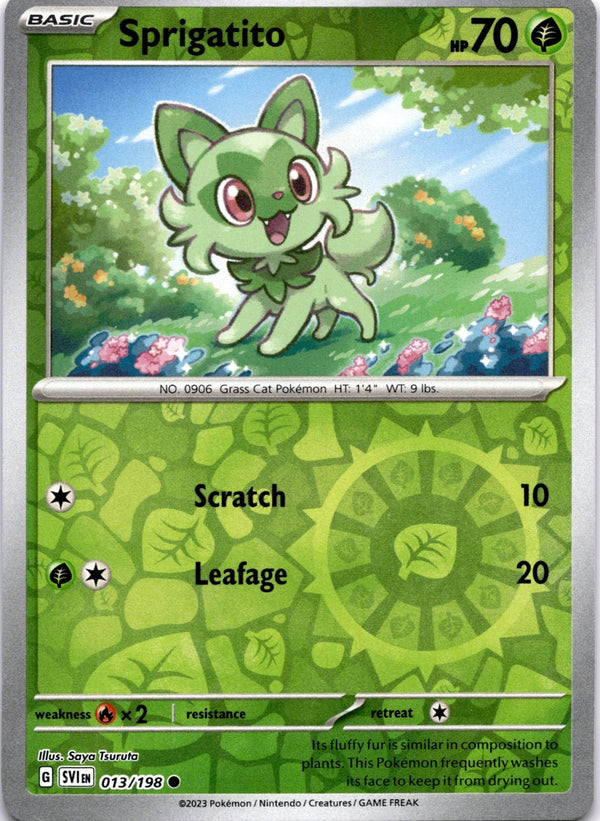 Pokemon Sprigatito 013/198 Scarlet Violet Base Reverse Holo NM