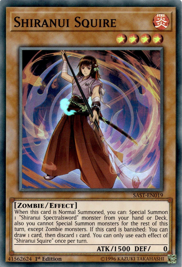 Yugioh Shiranui Squire SAST-EN019 Super Rare 1st/unl Edition LP/NM