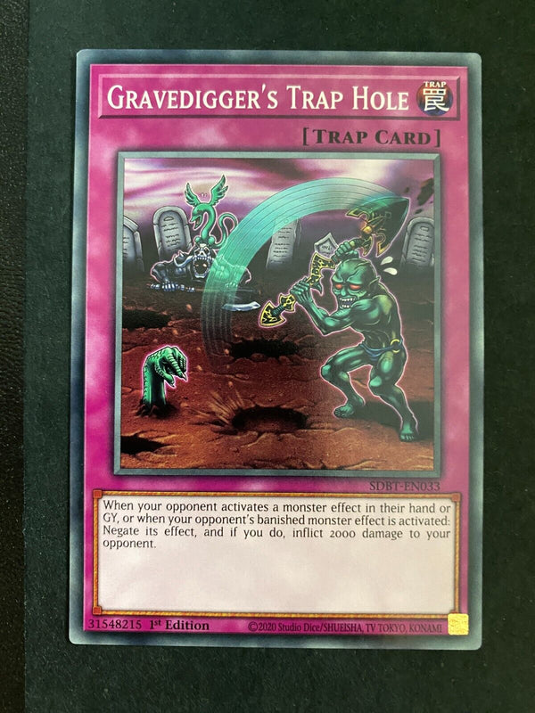 Yugioh Gravedigger's Trap Hole SDBT-EN033 Common 1st Edition NM