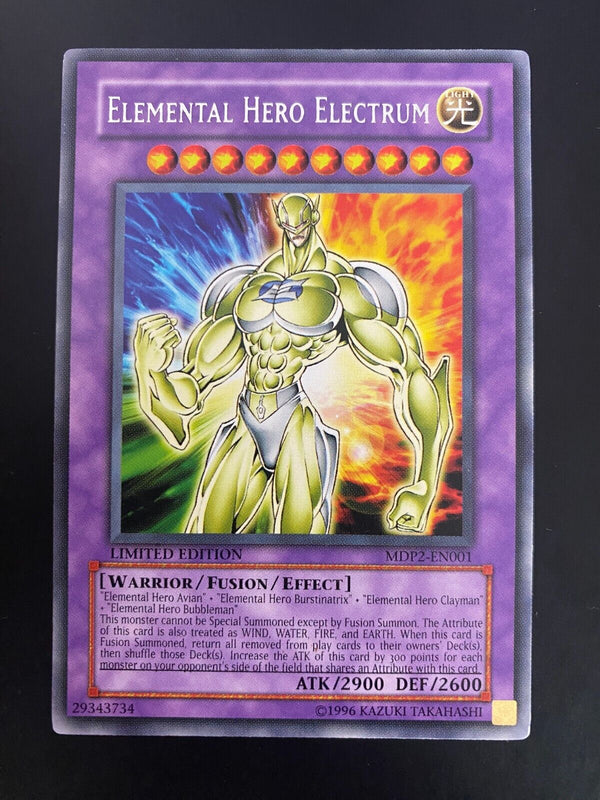 Yugioh Elemental Hero Electrum MDP2-EN001 Rare Limited Edition NM