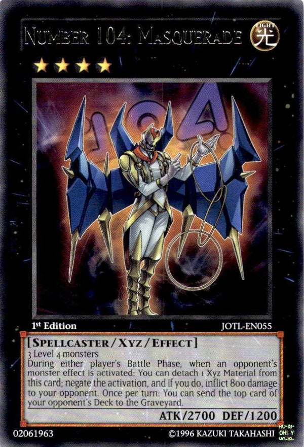 Yugioh Number 104: Masquerade JOTL-EN055 Rare 1st Edition VLP/NM