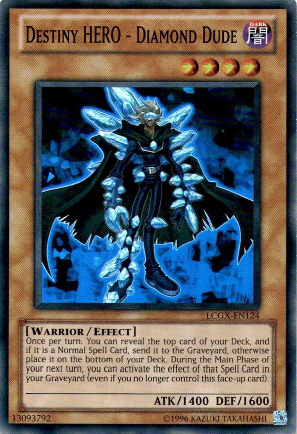 Yugioh Destiny HERO - Diamond Dude LCGX-EN124 Super Rare Unlimited Edition NM