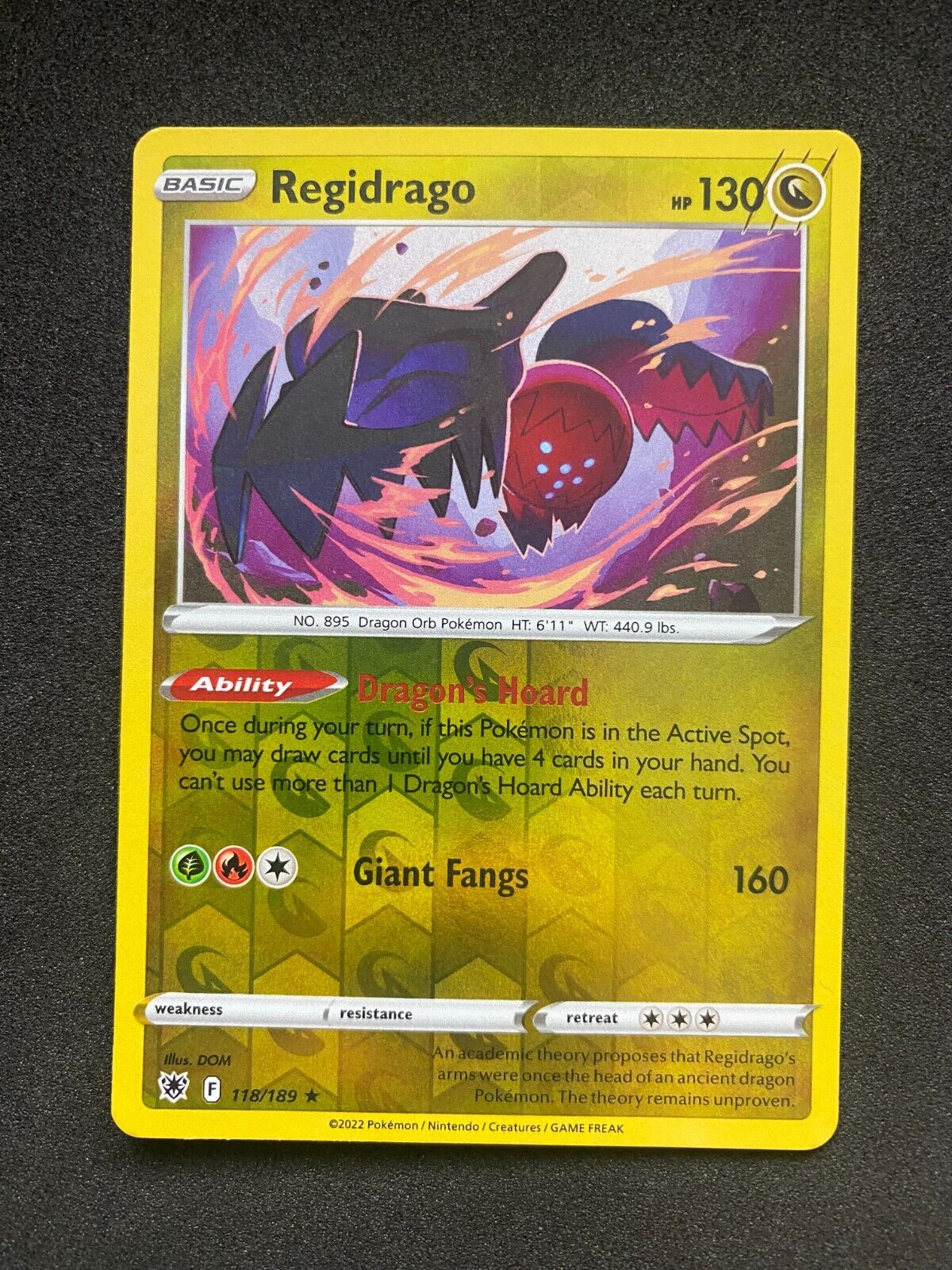 Pokemon Regidrago 118/189 Astral Radiance Rare Reverse Holo NM