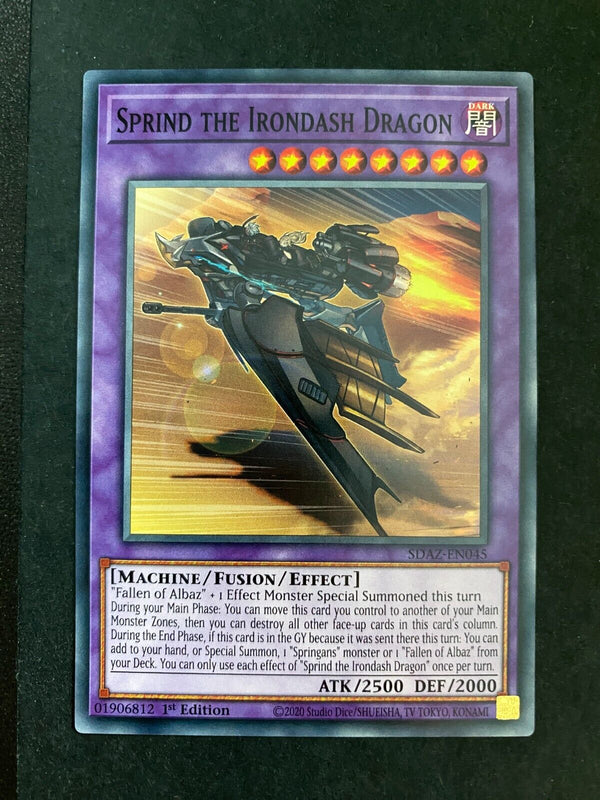 Yugioh Sprind the Irondash Dragon SDAZ-EN045 Common 1st Edition NM