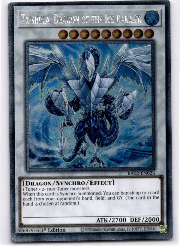 Yugioh Trishula, Dragon of the Ice Barrier RA02-EN026 Platinum Secret Rare NM
