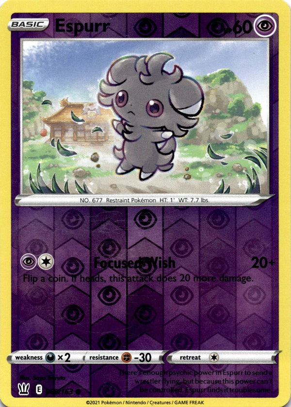 Pokemon Espurr 060/163 Battle Styles Reverse Holo LP