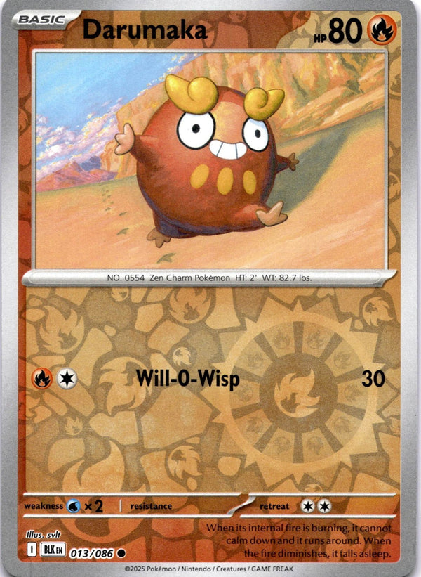 Pokemon Darumaka 013/086 Black Bolt Reverse Holo NM